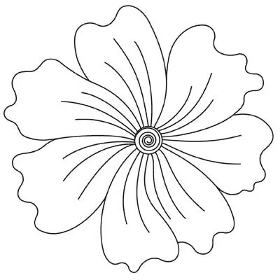 好一朵美丽的太阳花,超清线稿,既简单又实用,拿去临摹填色吧