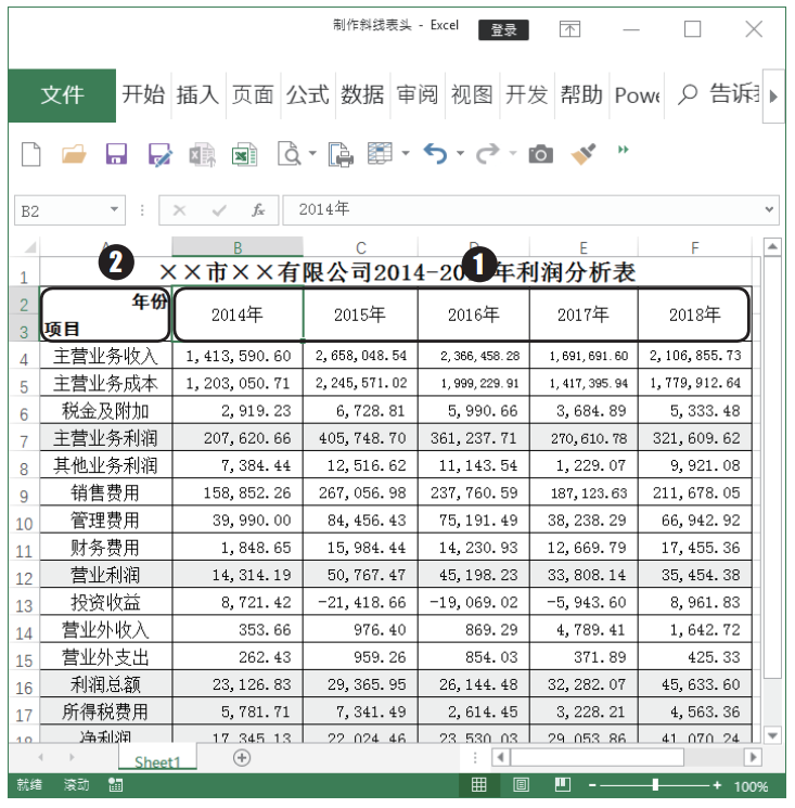 在表格中这样制作斜线表头，美观又实用