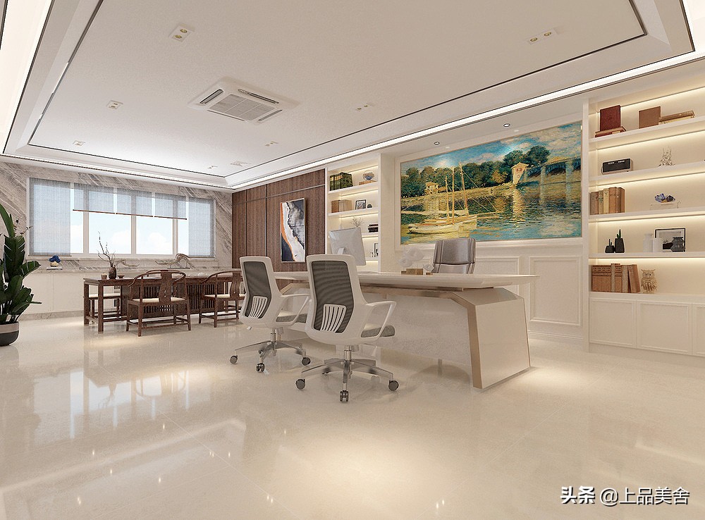 不顾公司集体反对，坚持办公室只买不租，装现代风，办公氛围很好