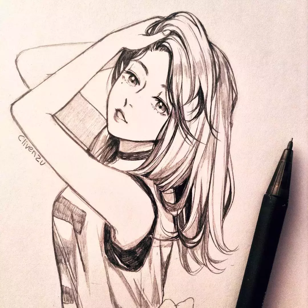 一波素描动漫美女又强势来袭,吹爆!打call!