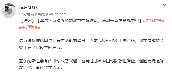 冬窗收到了西甲球队的邀约(天津泰达？曝深足外援加盟中超北方球队，两队共同承担球员薪水)