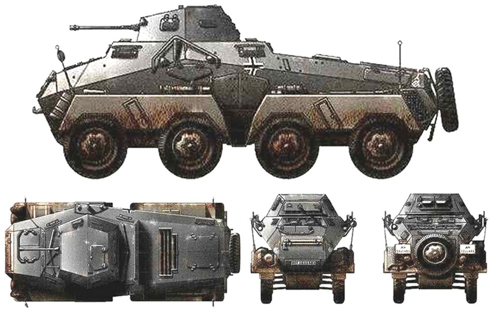 二戰德國輪式裝甲車之sdkfz 231型輪式(8輪)裝甲偵察車