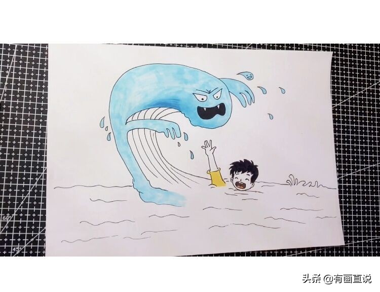 4～5岁简单防溺水的画，画一张防溺水的简笔画