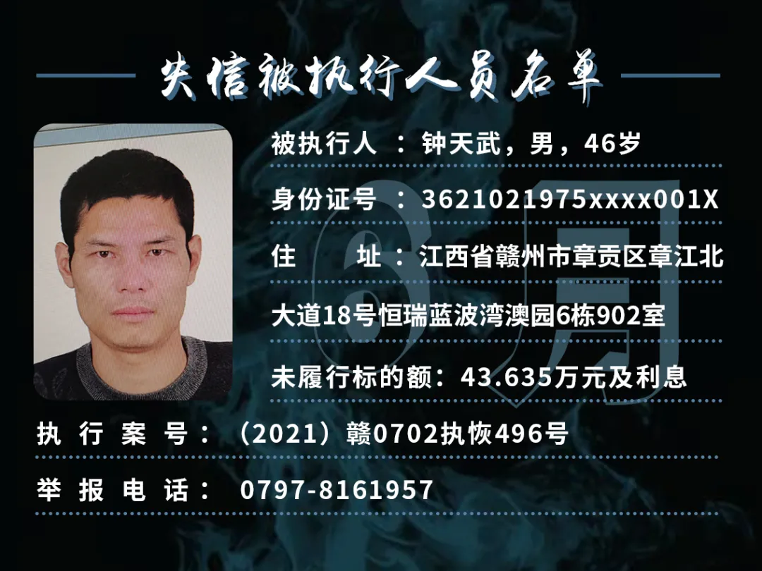 曝光！这些赣州人欠钱不还！你认识吗？