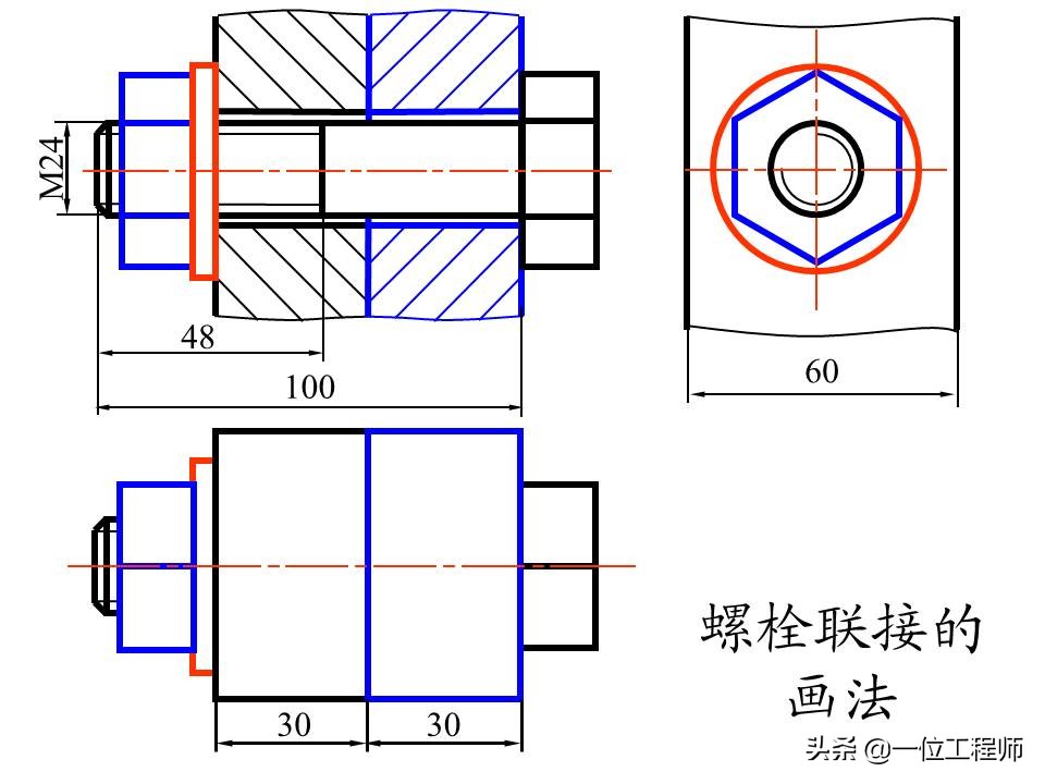 机械制图螺纹连接件的画法，63页内容详细介绍螺栓、螺钉的画法