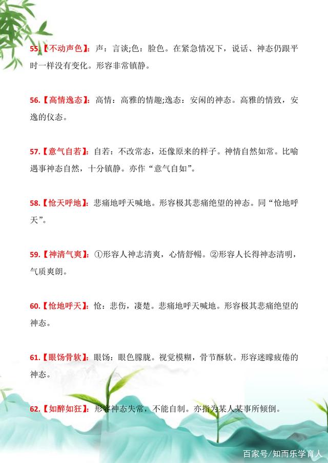 90个描写人物神态的成语及解释，快给孩子收藏，提升作文水平