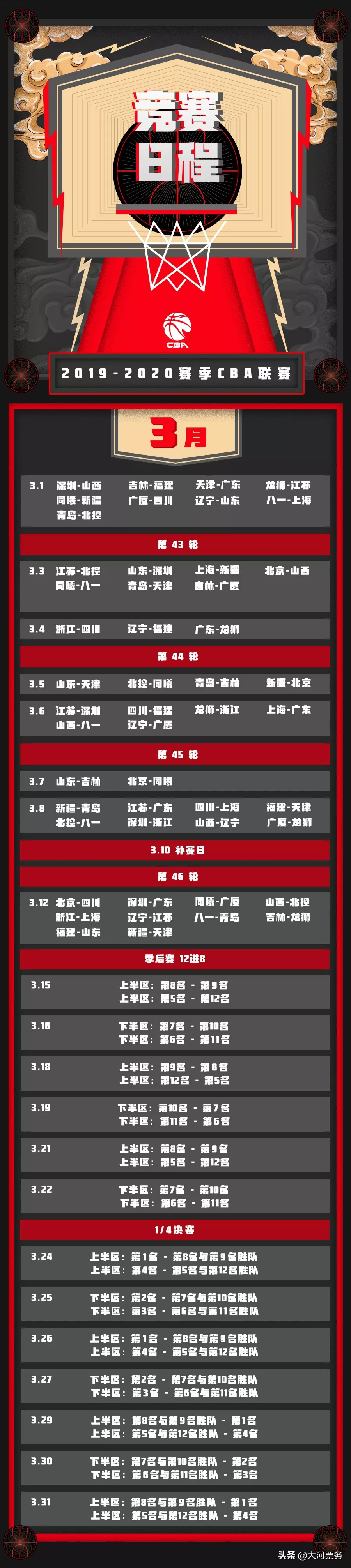 cba赛程表哪里下载(2019-2020cba赛程表最新（赛程安排 分组 竞赛日程）)