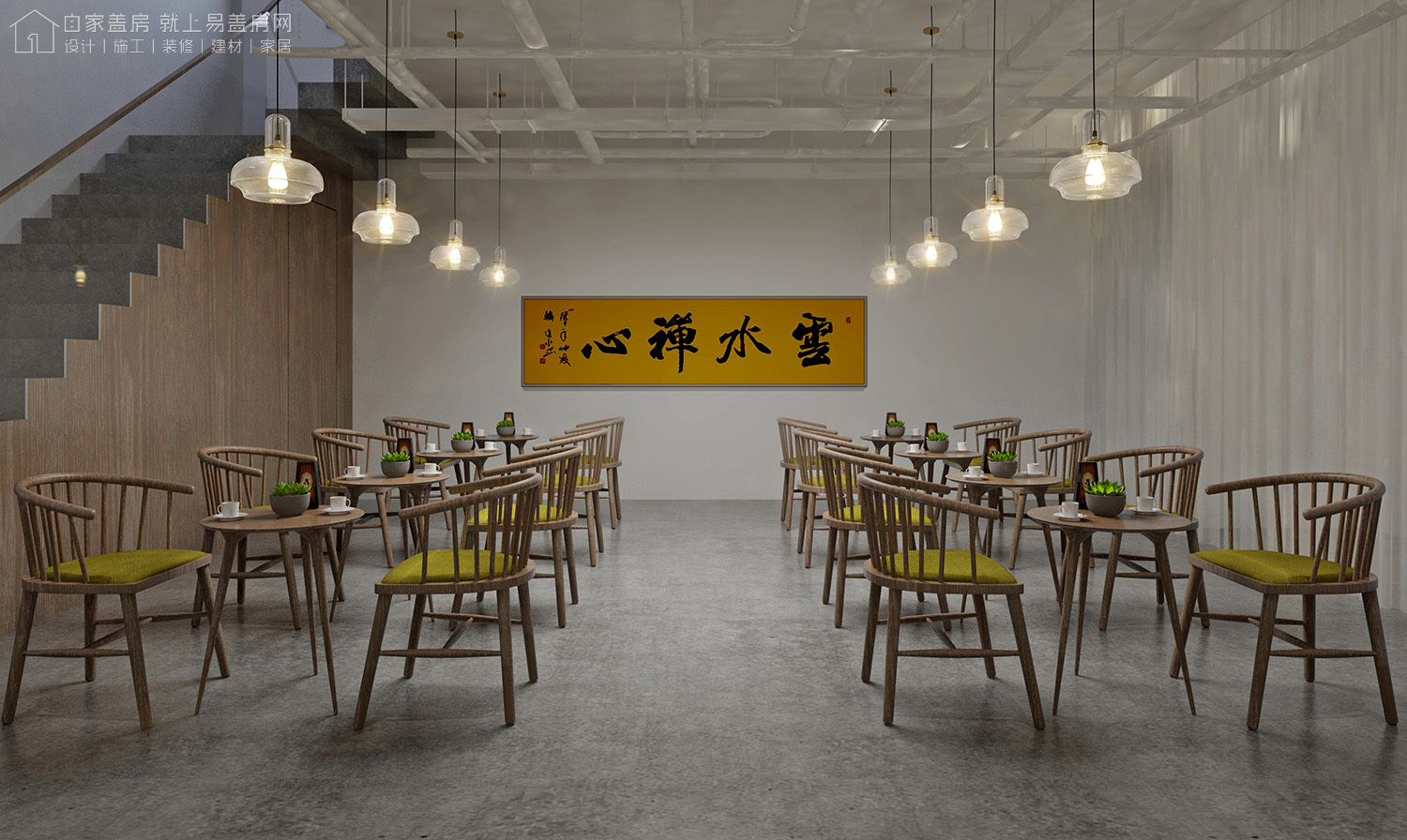 太惊艳，古风古韵，北京中关村新中式茶室室内设计和室内装修