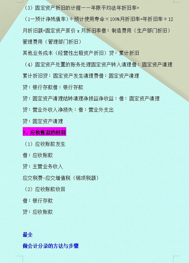 “鬼才”会计王姐，熬夜总结了17页会计分录的方法与步骤，真厉害