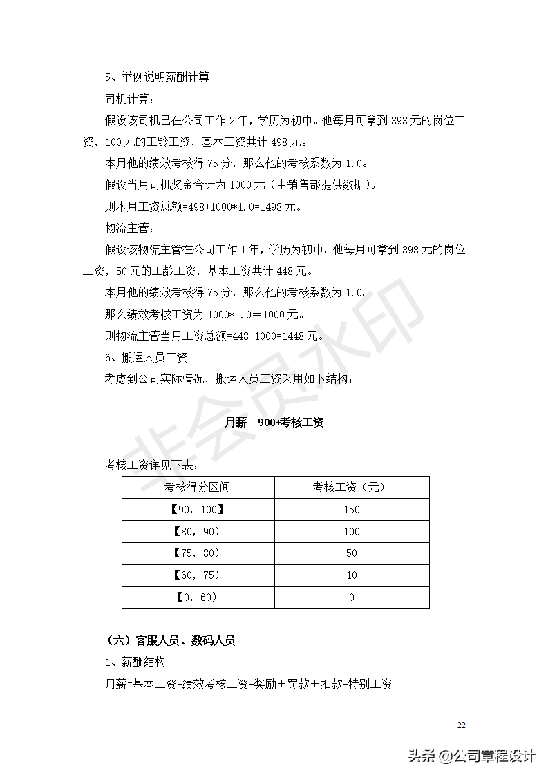 公司薪酬制度-非常全面（内含各权重参数及表格）