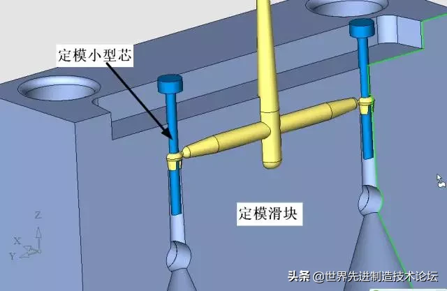 这个经典模具结构：4 面滑块+动模缩芯，无数人搞不定