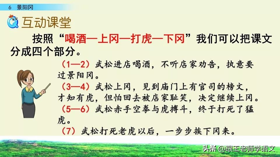 景阳冈主要内容《景阳冈》学习要点及方法 风集网