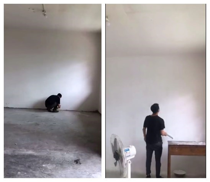 小伙为给返乡妻子惊喜，不请工人自己把毛坯房装成这样！太给力