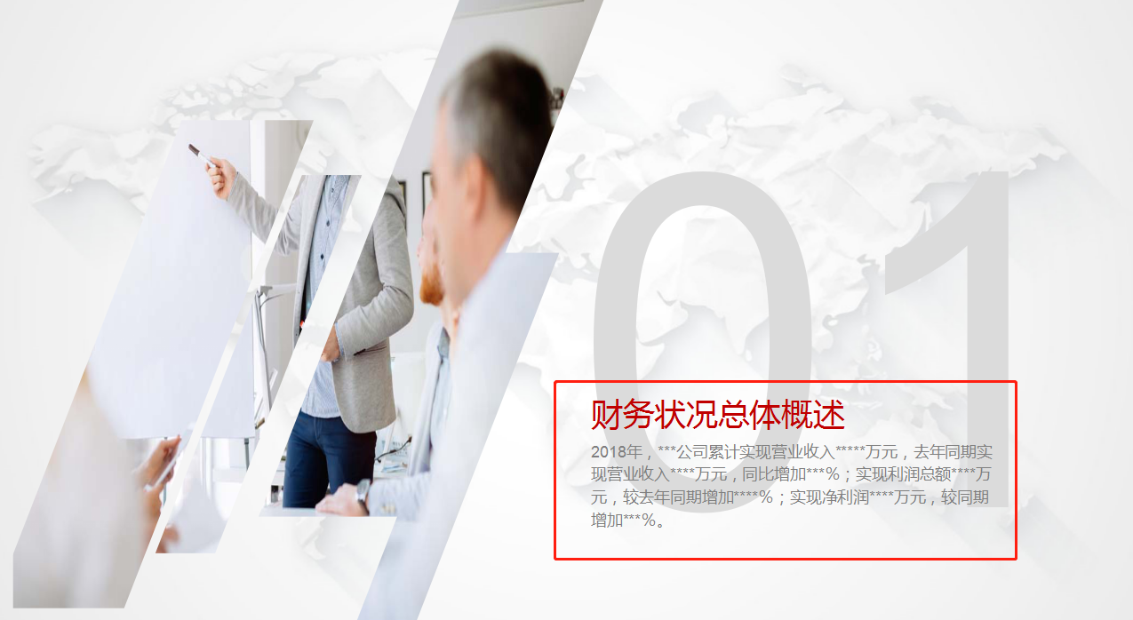 2019年度财务数据报告PPT模板（美观、大方且实用）