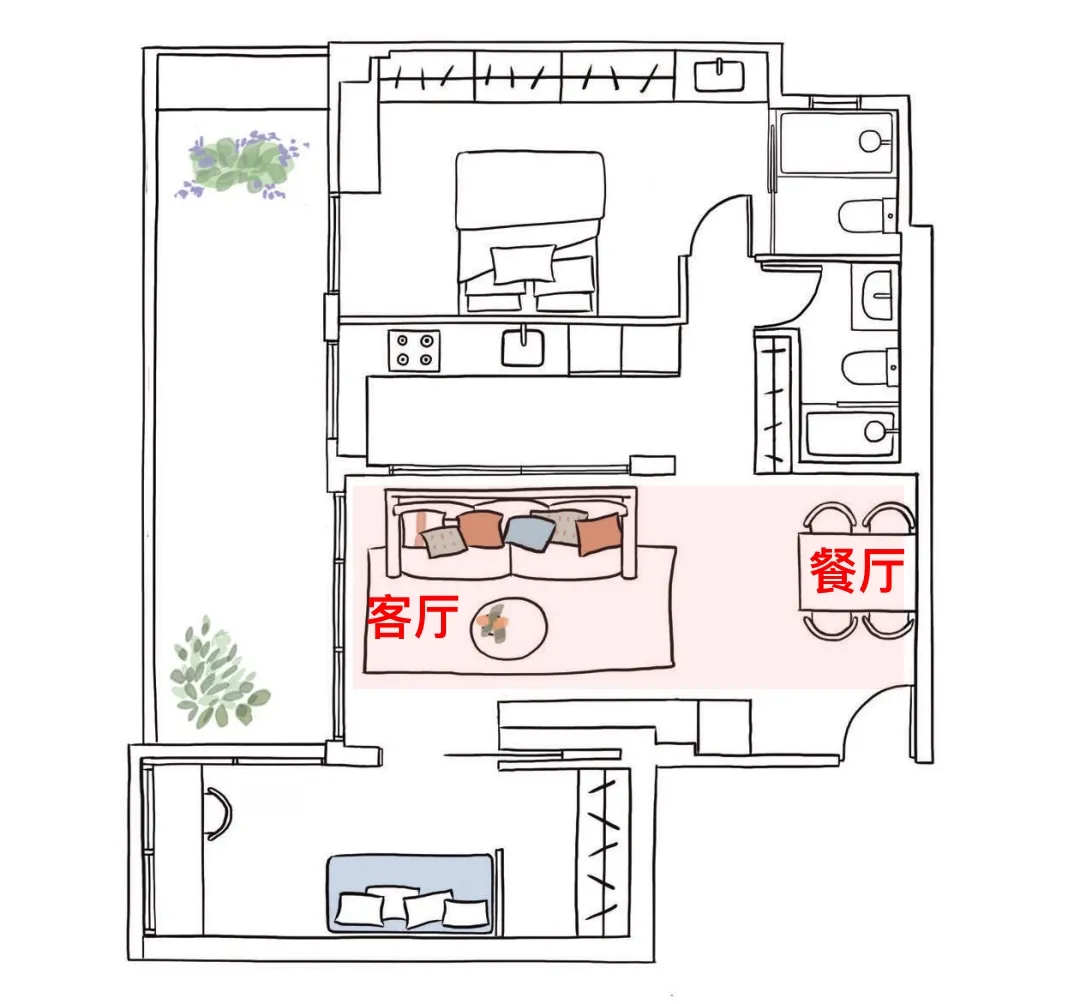 聪明人装修小户型客厅，都搞客餐厅一体，省出5个平方！太赞