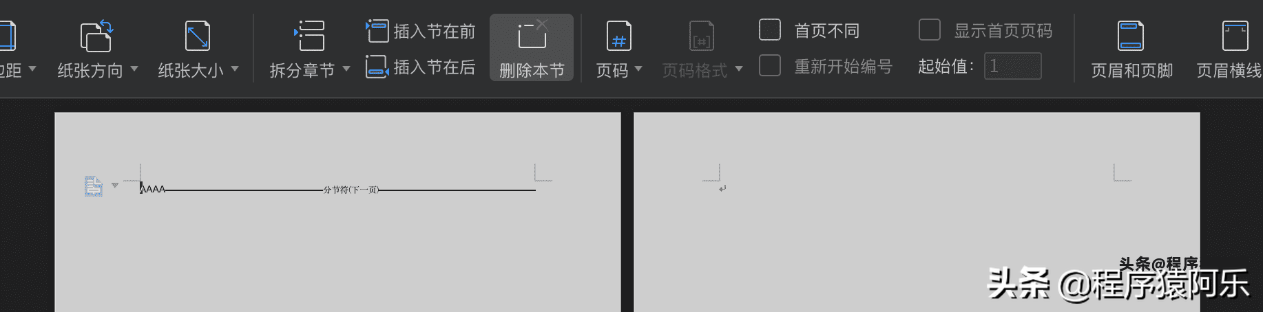 Mac下删除Word里的某一页(Wps)