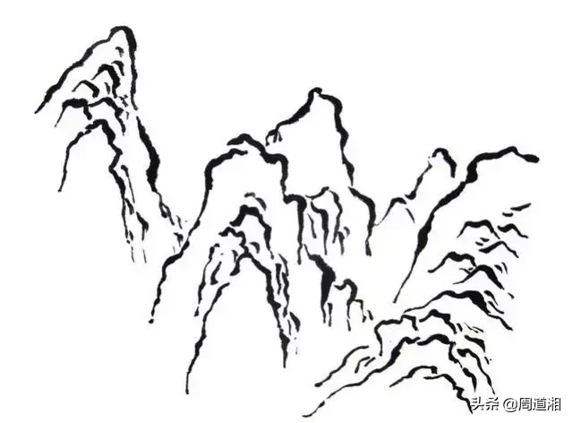 国画教程|山的表现方法、山石墨法及山坡路径、泉水瀑布的画法