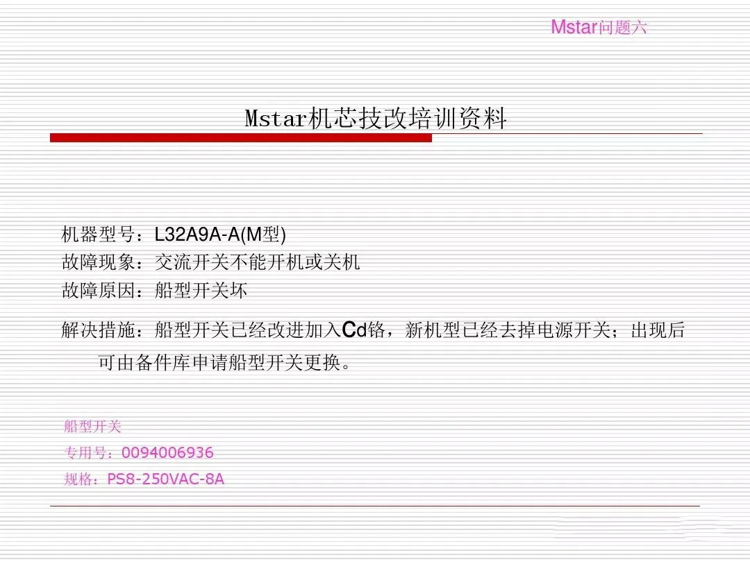 海尔液晶电视维修技改培训资料