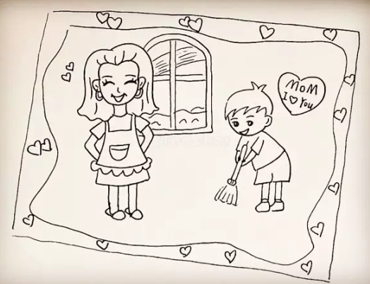 儿童简笔画教程-漂亮的妈妈,快和孩子一起学起来吧