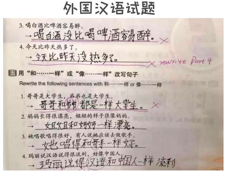 外国学生的“中文试卷”火了，国内学霸忍不住笑出声：苍天饶过谁