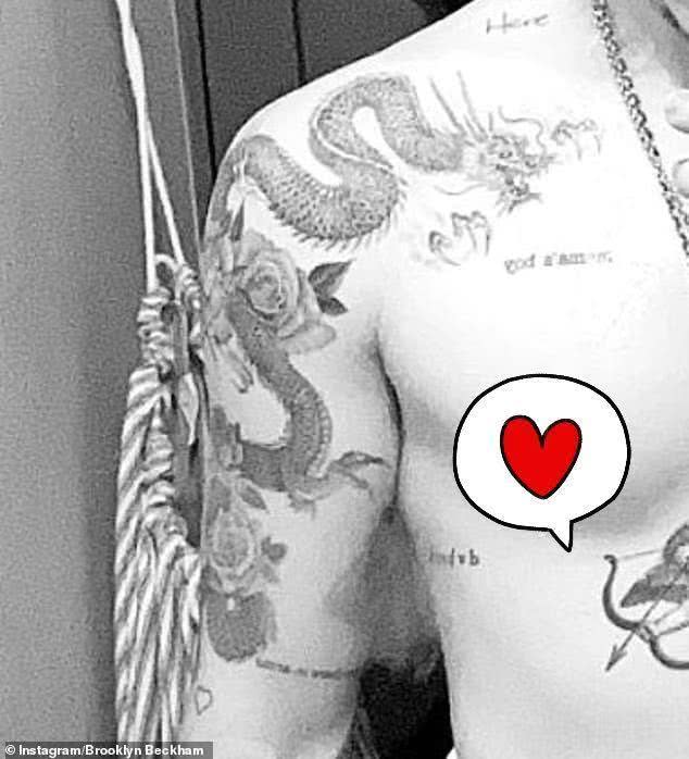 贝克汉姆身上的纹身是什么(贝克汉姆长子秀新纹身，左肩画了一条中国龙，上演“野狼disco”)