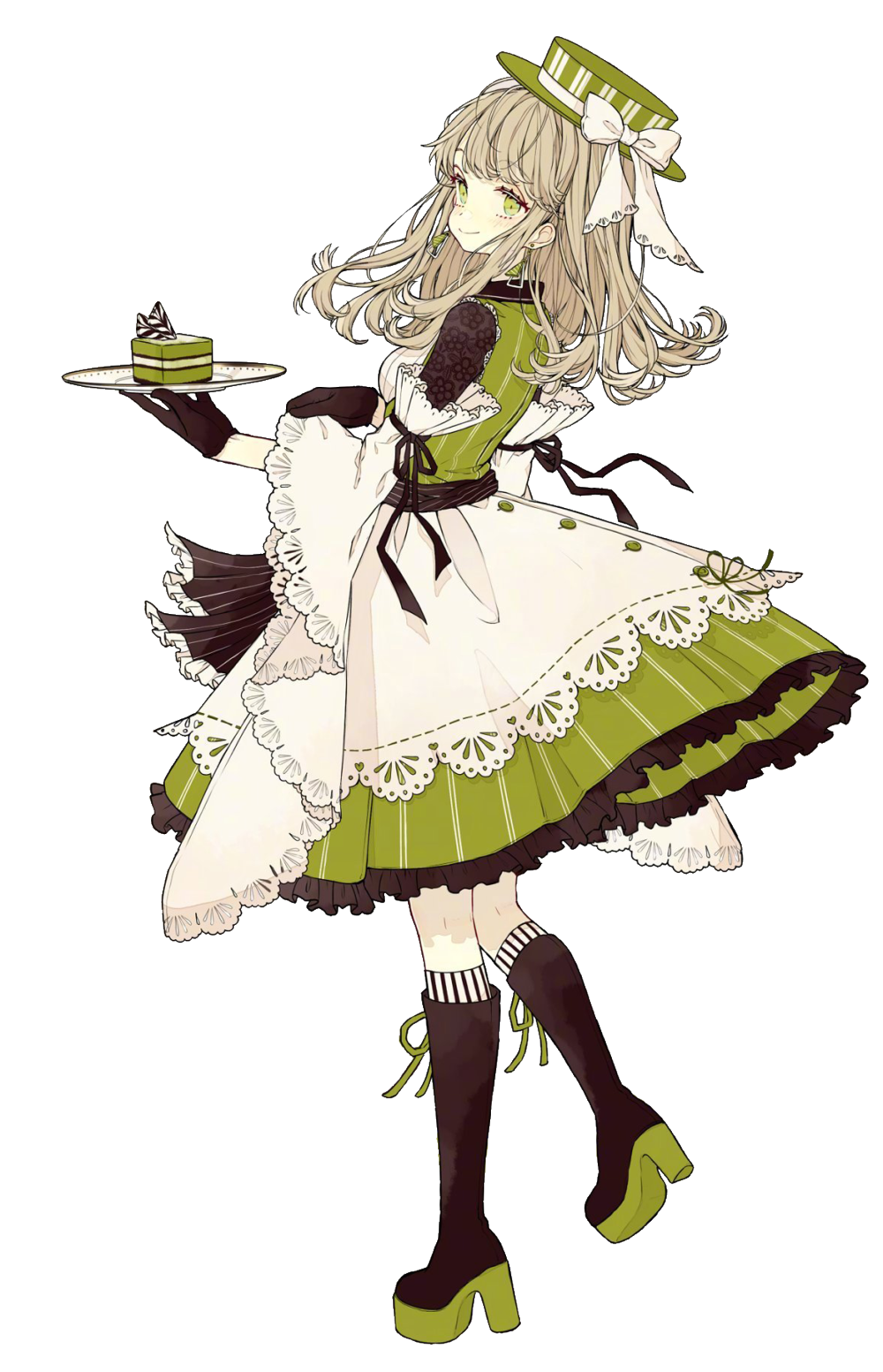 而抹茶蛋糕拟人化之后可就一点也苦不起来了,反而变得