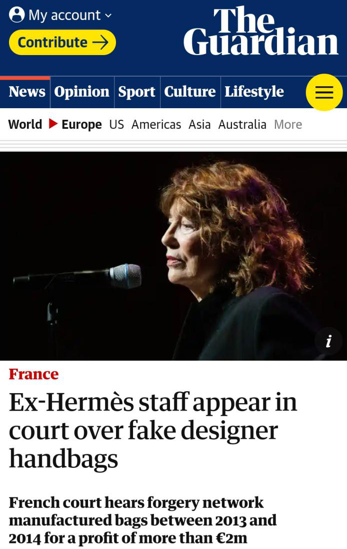 爱马仕前员工偷公司材料做假包！卖到中国狂赚400万欧元/