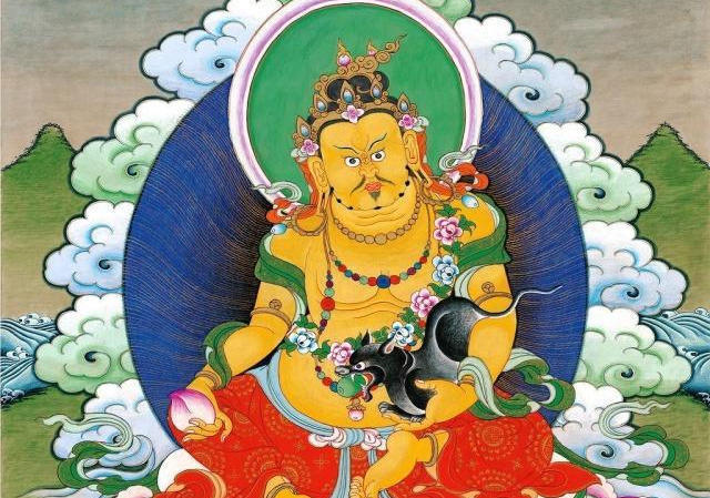 佛教的五路财神即:黄财神,白财神,红财神,黑财神,绿财神.