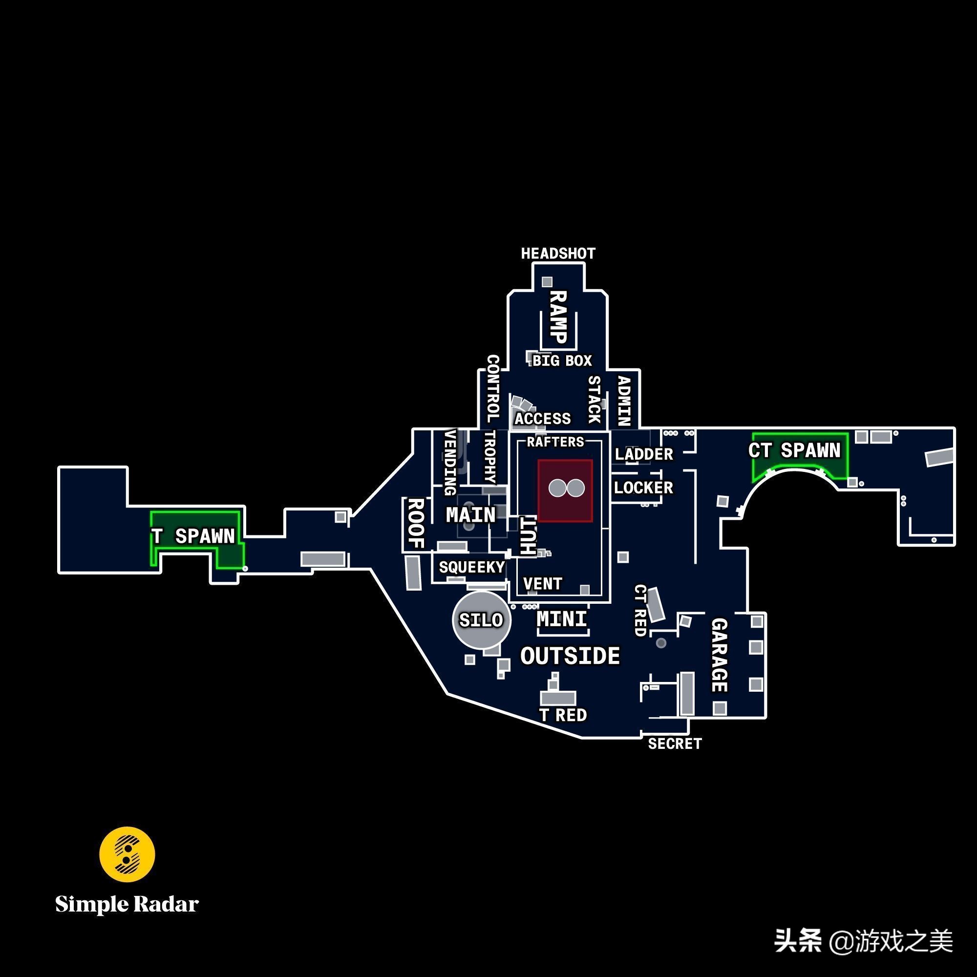 《CSGO》中地图里所有的点位标记
