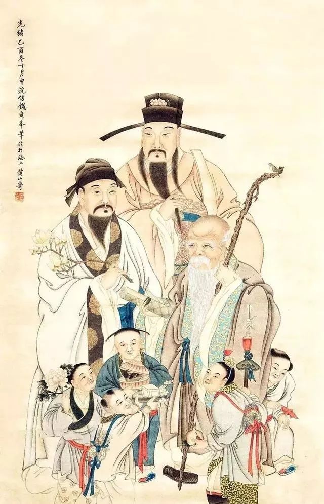拜识国画中的《五路财神图》，愿人人平安健康、五路来财