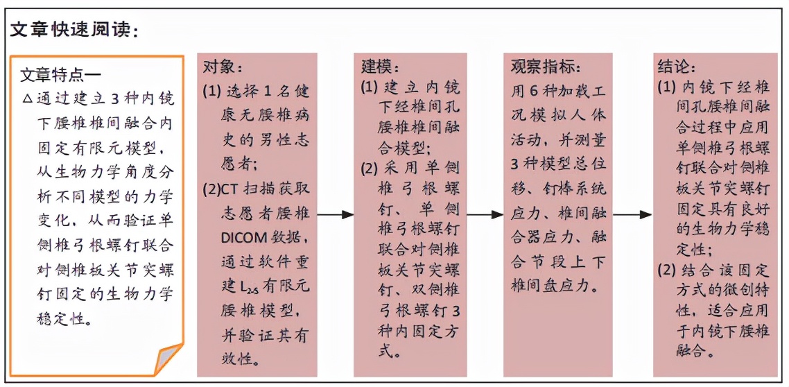 内镜下腰椎椎间融合：单侧椎弓根螺钉联合对侧椎板关节突螺钉固定的生物力学稳定性