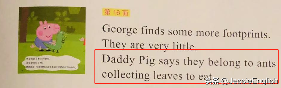 一本18页的《小猪佩奇》双语绘本，说清常见中英文六大句法区别