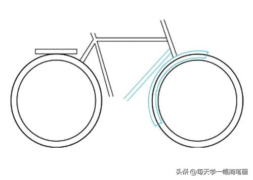 每天学一幅简笔画--自行车简笔画步骤图解教程