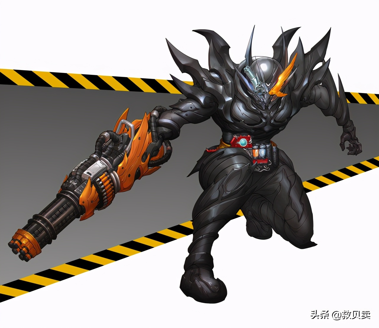 这是假面骑士build的飞鹰加特林危险形态,使用"鹰满装瓶罐"和"加特林