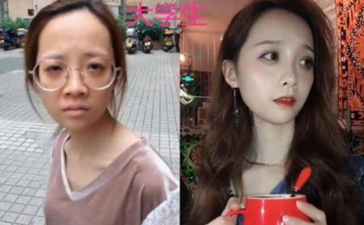 大学生“化妆前后”对比照，丑妹子大逆袭，男生感慨是同一个人？