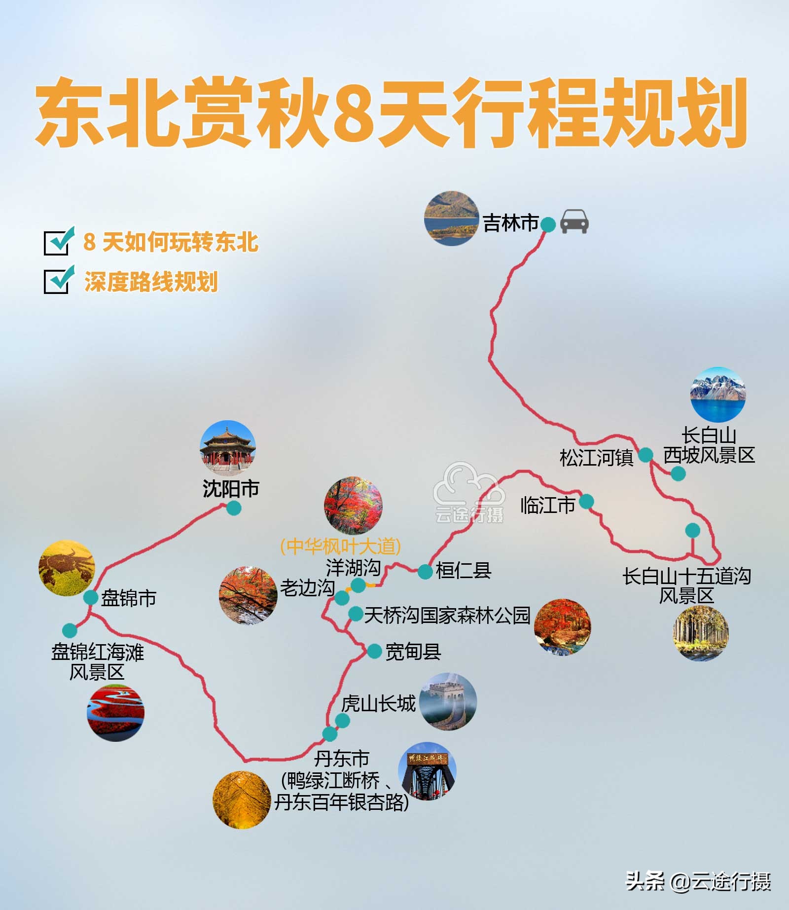 东北赏红叶8日旅游攻略路线图（原创），中华枫叶之路