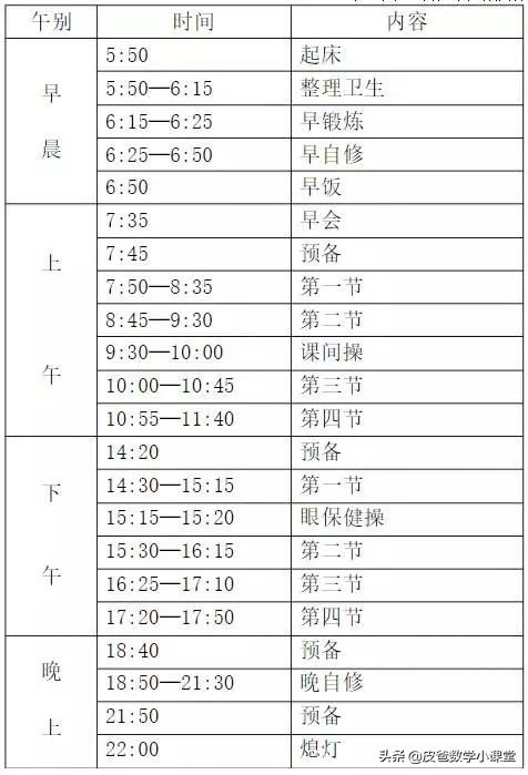 全国19所重点中学作息时间表，您所在的学校是不是也很“炼狱”?