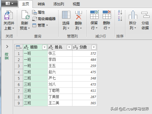 自动排序（Excel 排序的数据表，增加新的数据行，刷新就能自动重新排序）