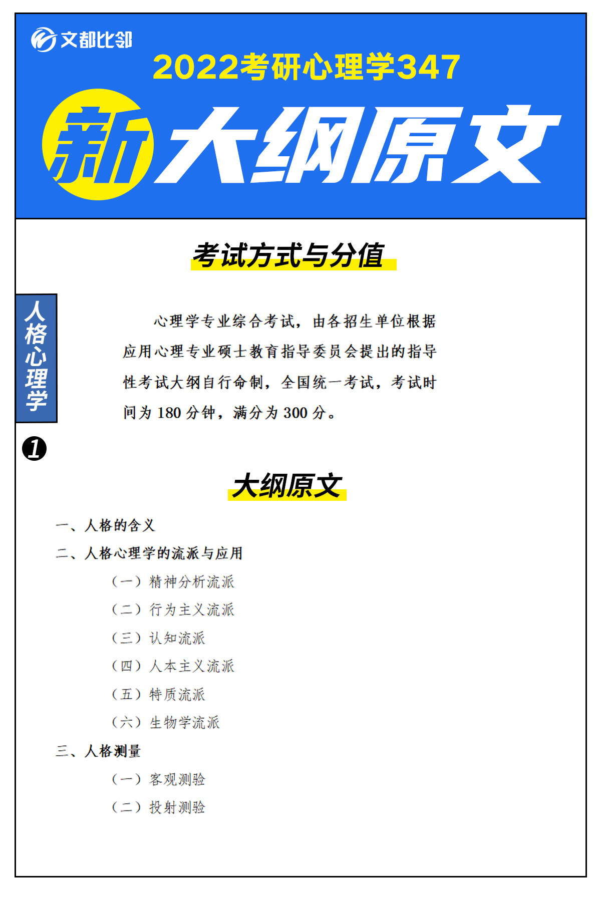 2022心理学考研347大纲原文（全）