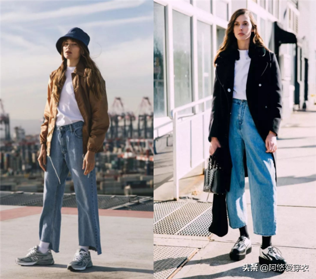 露脚踝过时了，今年流行“九分裤+长袜”这样搭，小个子穿特显高