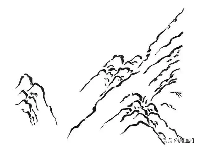 国画教程|山的表现方法、山石墨法及山坡路径、泉水瀑布的画法