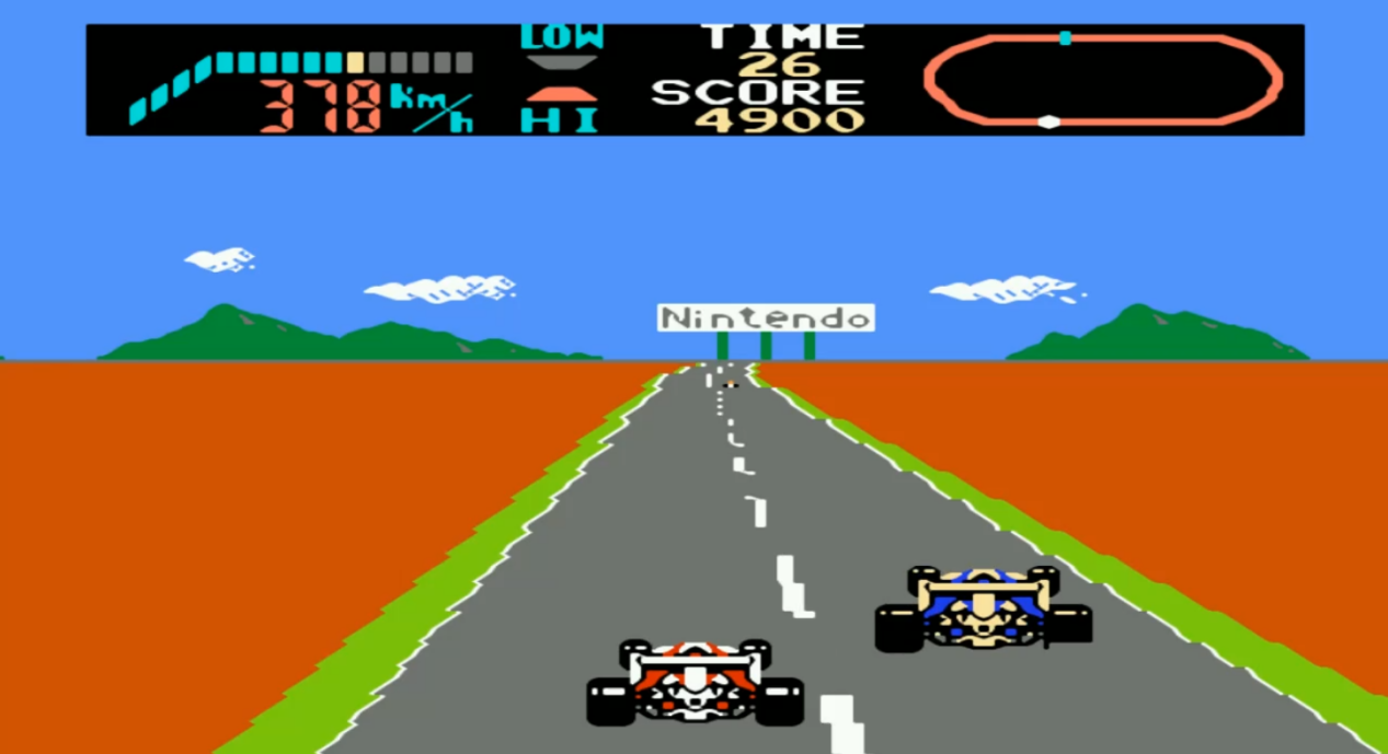 双人赛车同屏(怀旧游戏推荐:最早的仿真竞速游戏《f1大赛车》)