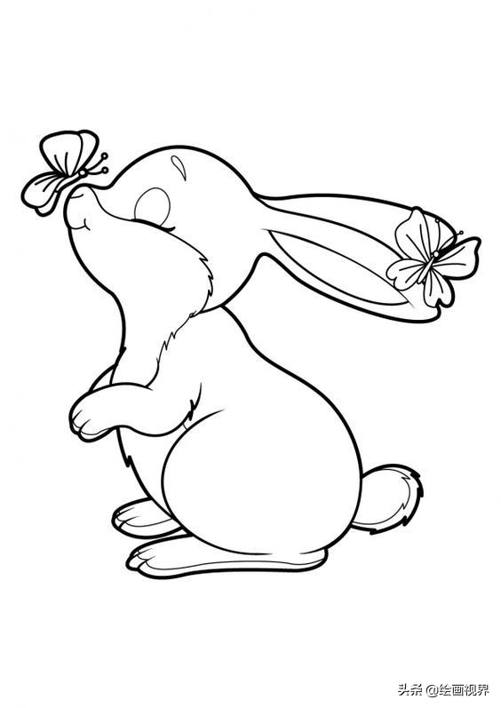画画兔子简单画法图片