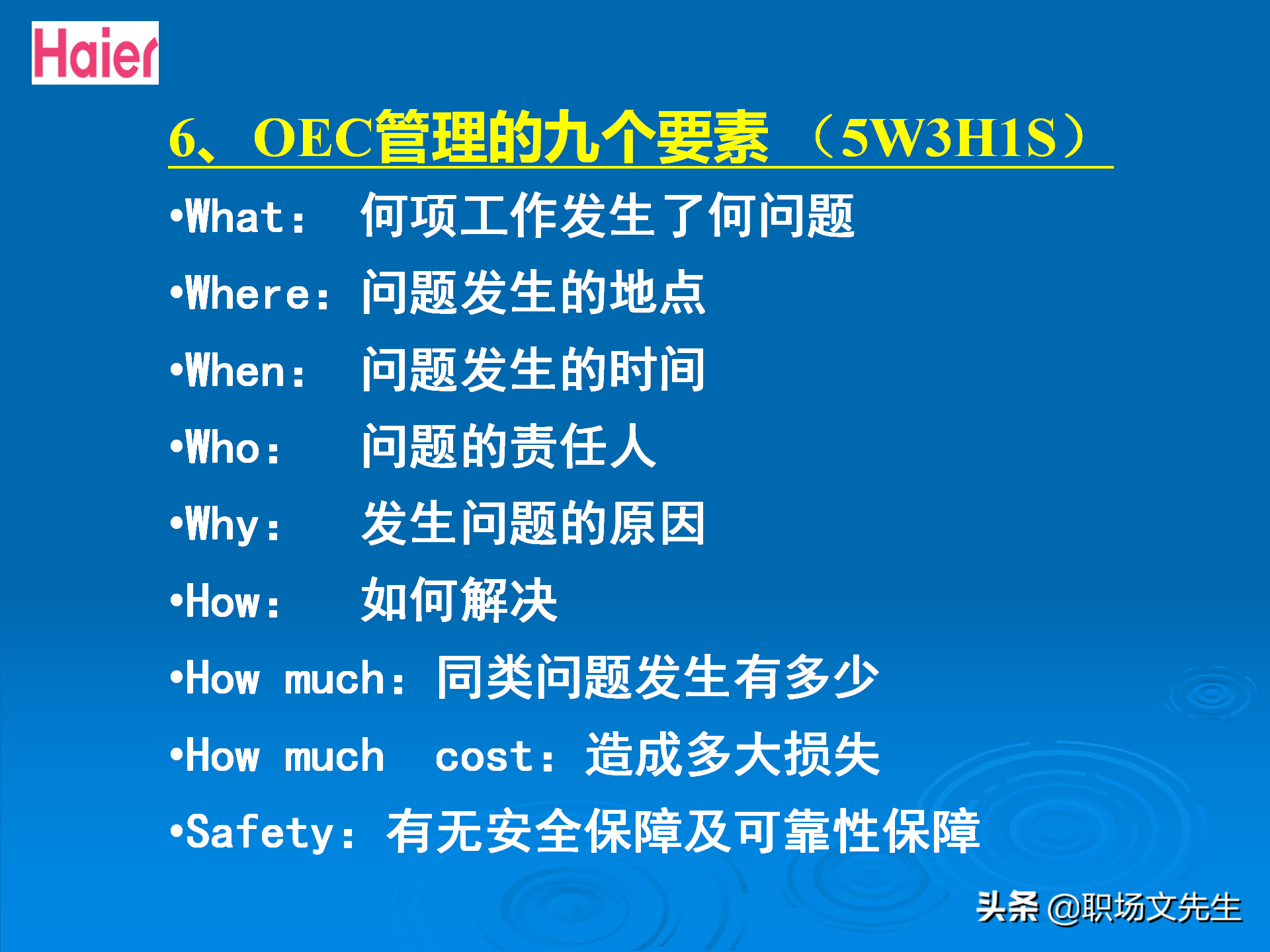 日事日毕，海尔告诉你真实的管理模式：48页海尔的OEC管理