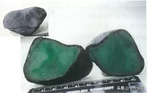翡翠原石分类及特点(翡翠石，识蟒带绿色，图文详解原石20种蟒的形态特征)