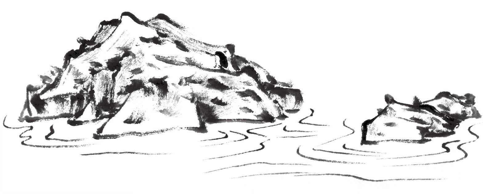 儿童简易水墨画图片(国画知识:水的基础画法,分步骤图解示范,0基础也