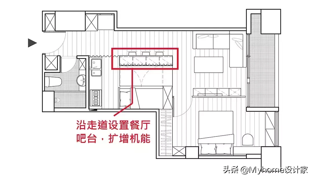 刀把户破解,修改平面图后,多了塌塌米空间,还有两房跟大厨房!