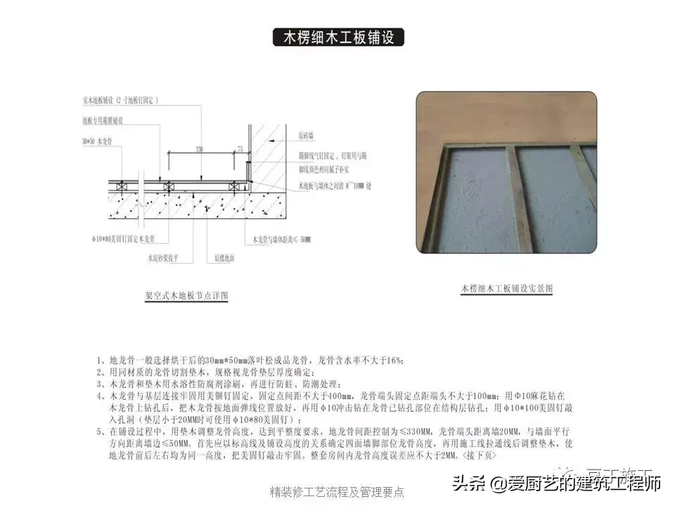 图解装饰装修工程施工工艺流程，用图片的形式解析施工，请收藏