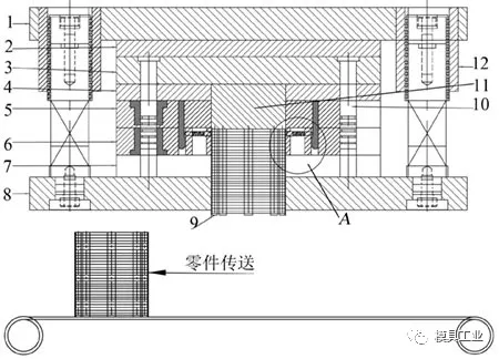 五金模具-CPU散热片叠扣级进模设计