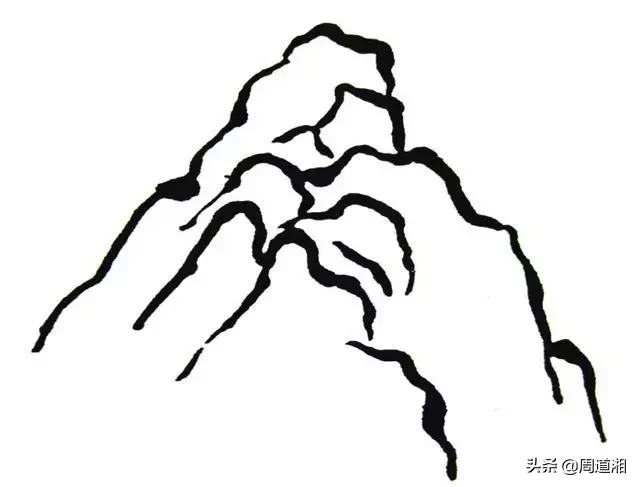 国画教程|山的表现方法、山石墨法及山坡路径、泉水瀑布的画法